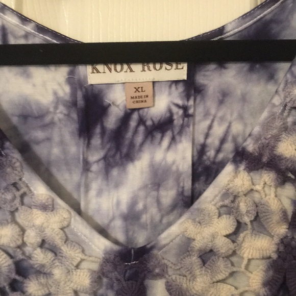 Knox Rose Blue Tie Dye Hi Low Top XL - Picture 3 of 5